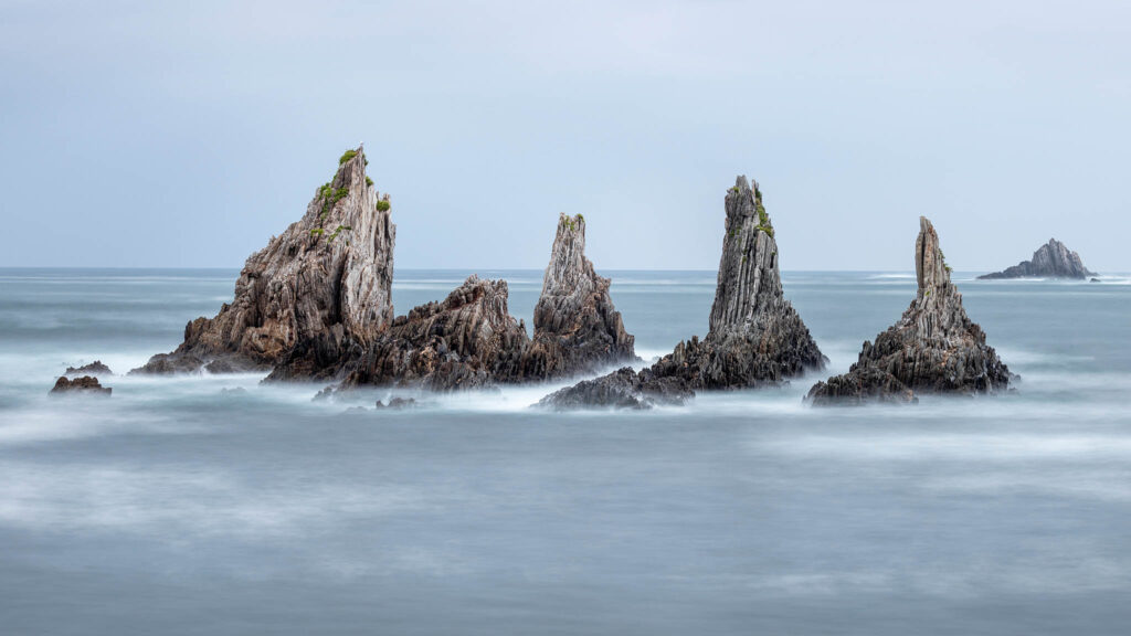 Playa Gueirua Asturias in North Spain.