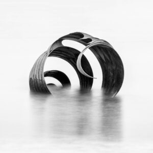 Black and white photo of Mary's Shell at cleveleys