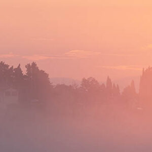Misty sunrise at San Gimignano in Tuscany, Italy. Buy a fine art print online.