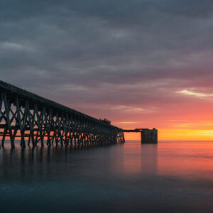 Steetley Pier at Sunrise, Hartlepool, England.