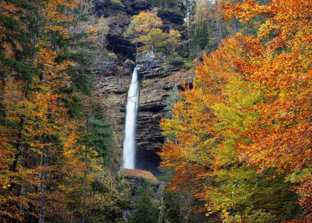 Peričnik Waterfall in autumn, Slovenia.
