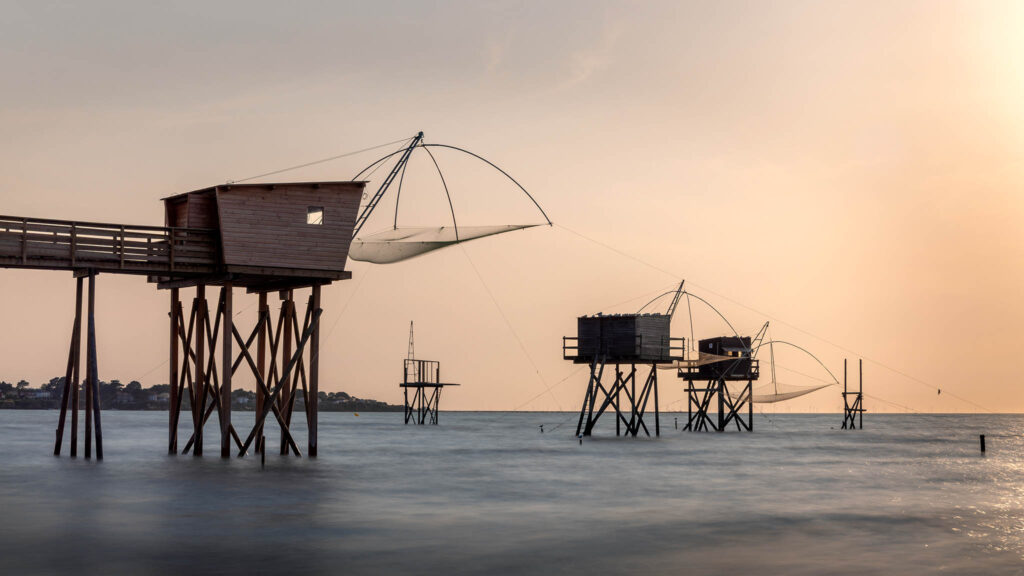 Fishing Huts in Brittany, France.