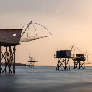 Fishing Huts in Brittany, France.