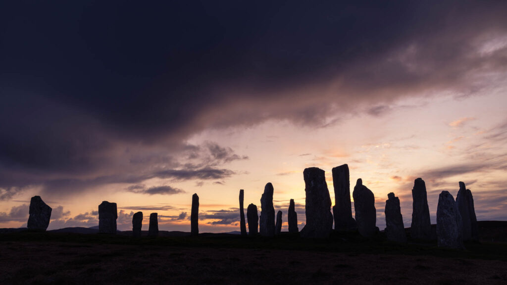 Callanish Stones on the west coast of the Isle of Lewis, Outer Hebrides, Scotland.