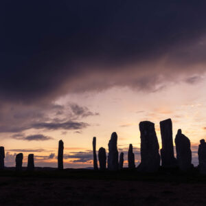 Callanish Stones on the west coast of the Isle of Lewis, Outer Hebrides, Scotland.